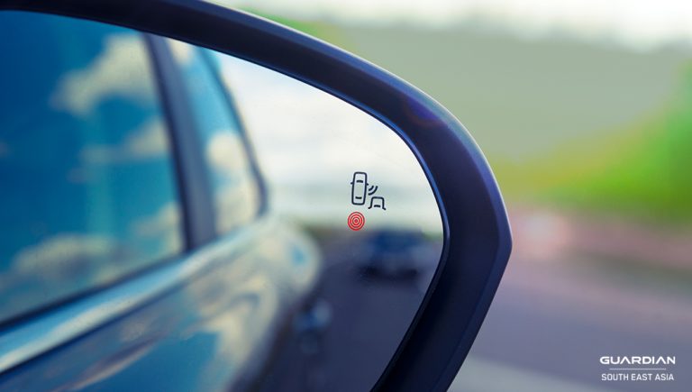 side mirror with car icons