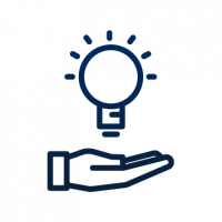 hand on lightbulb icon